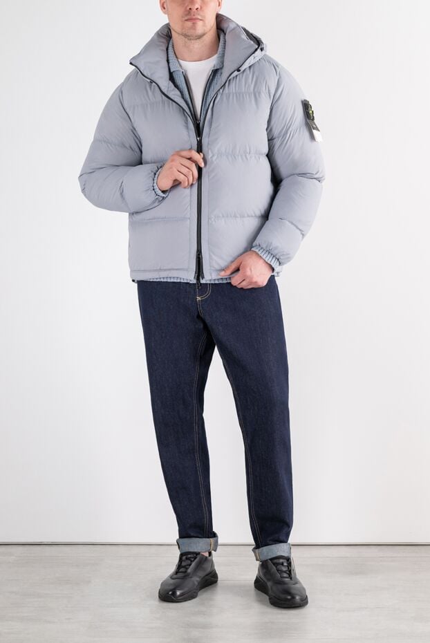 Stone Island down jacket made of wear-resistant cordura nylon in gray-blue color 196801 - photo 2