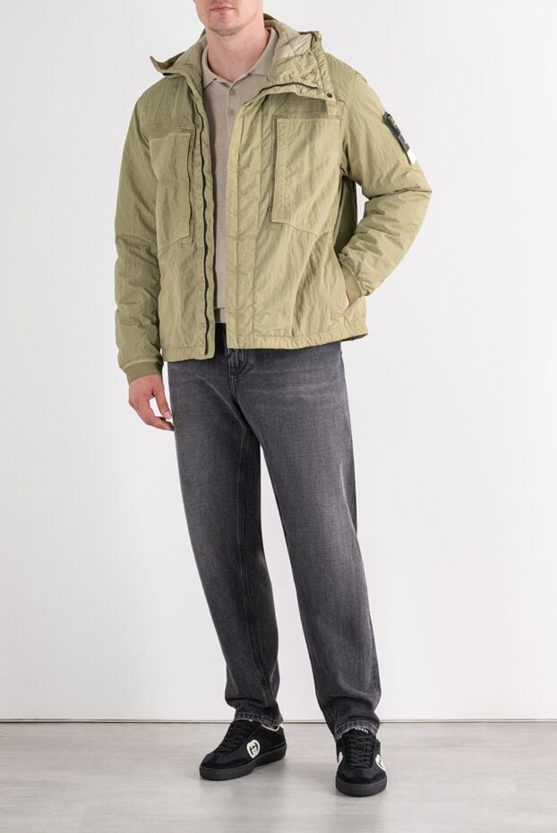 Stone Island khaki multi-pocket linen bomber jacket 196802 - photo 2
