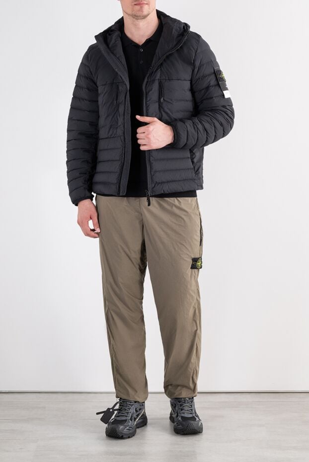 Stone Island black quilted down jacket with a hood and chest pockets with zippers 196806 - photo 2