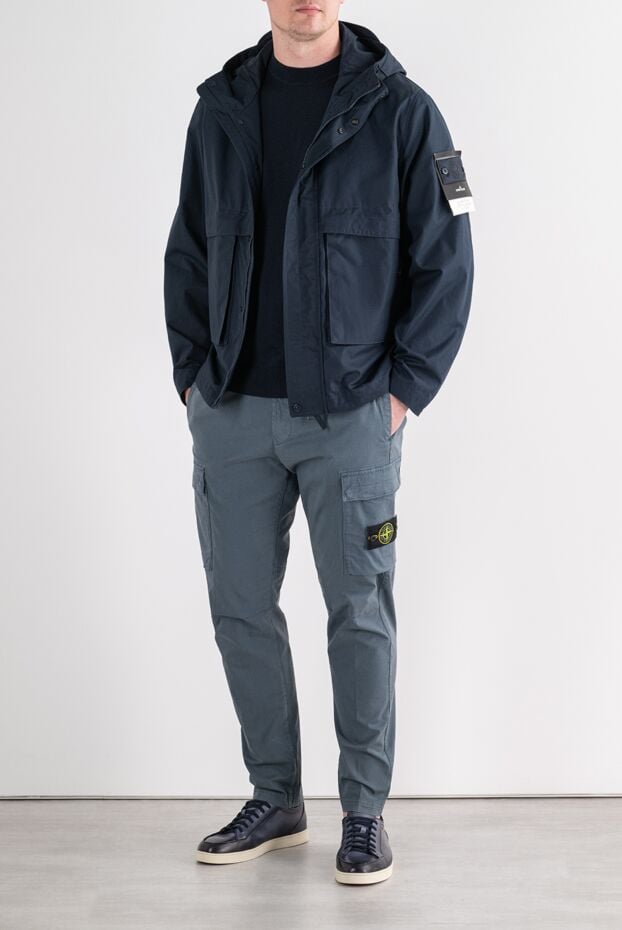 Stone Island dark blue men's parka jacket with a hood 196807 - photo 2