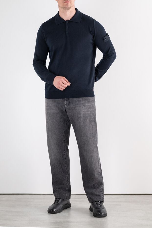 Stone Island stone island ghost blue long sleeve wool polo 196809 - photo 2