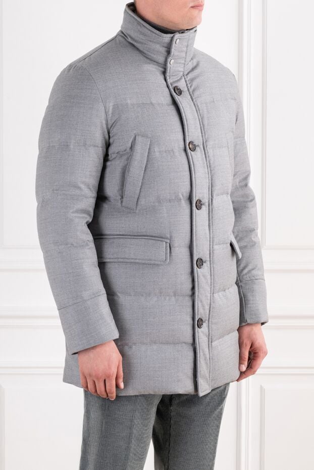 Moorer light gray men's down jacket barbieri-ll made of wool and cashmere 196817 - photo 3