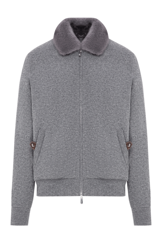 Svevo men's gray cashmere bomber jacket with fur 196833 - photo 1