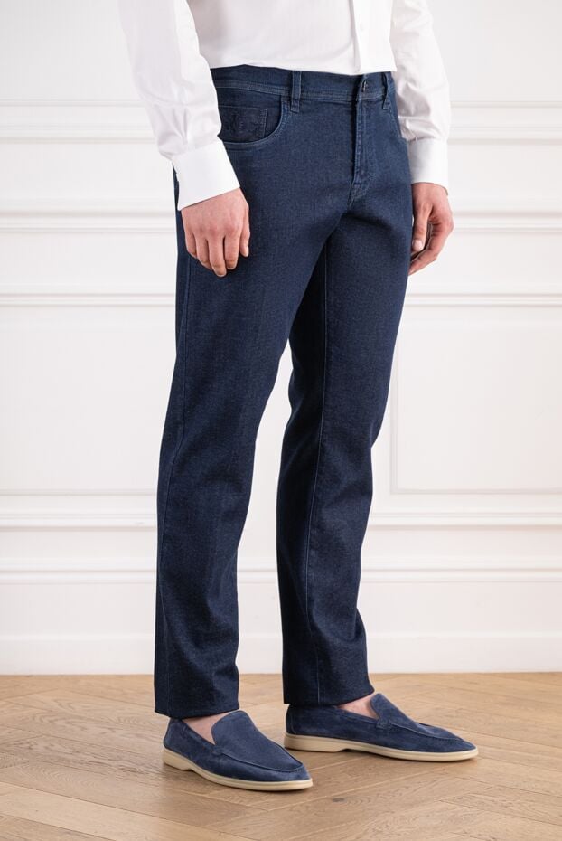 Scissor Scriptor dark blue skinny jeans with a slight melange effect 196848 - photo 3