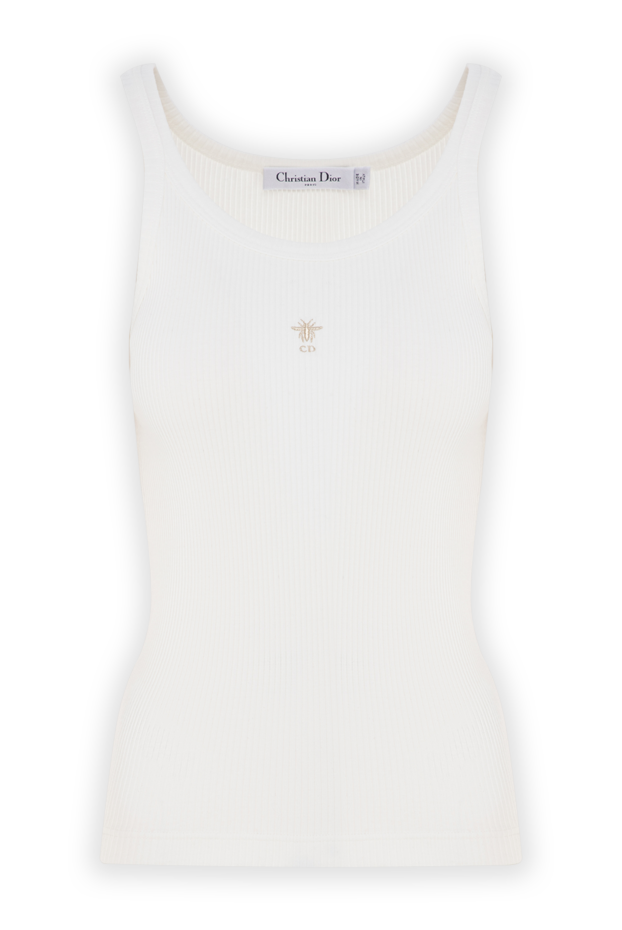 Dior women's ribbed knit tank top with gold embroidery 196861 - photo 1