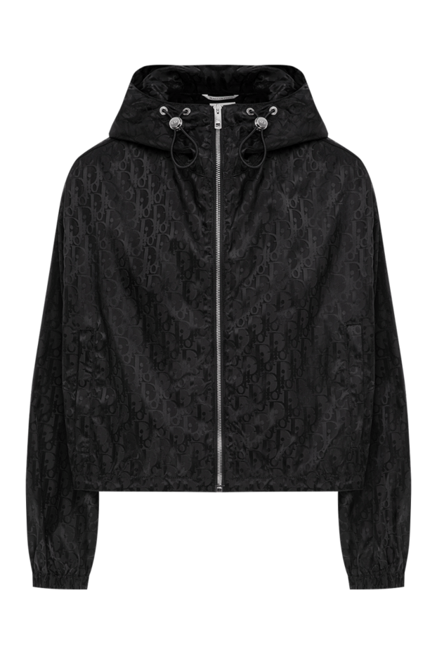 Dior black cropped windbreaker in technical taffeta with an oblique pattern 196868 - photo 1