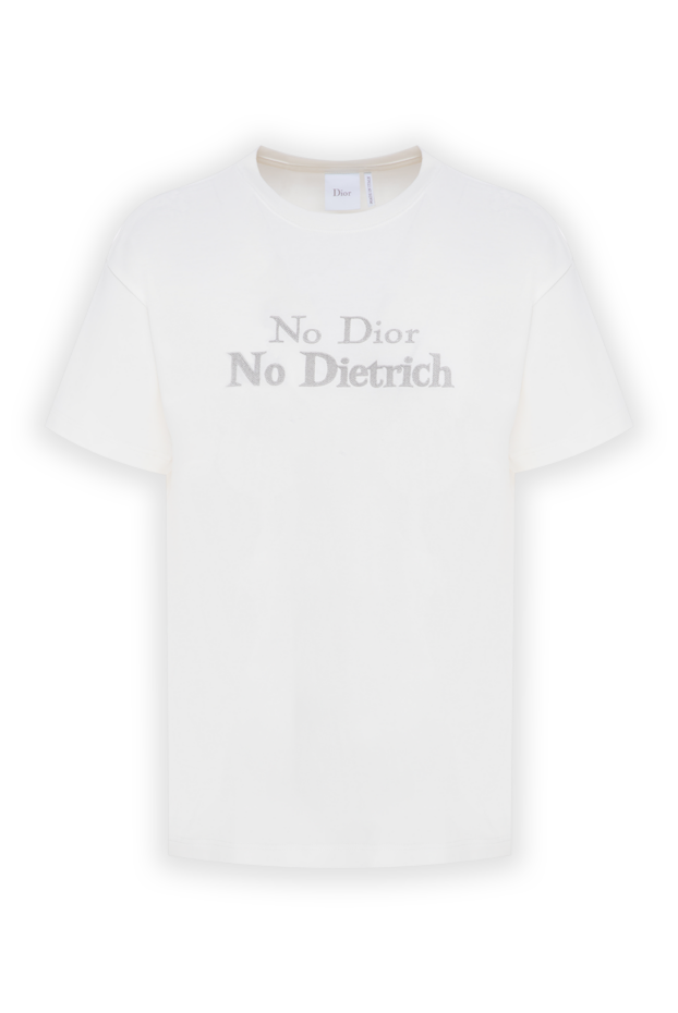 Loose white t-shirt with textured text print - photo 1