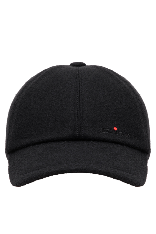 Kiton black cashmere baseball cap with embroidery and signature dot 196891 - photo 1