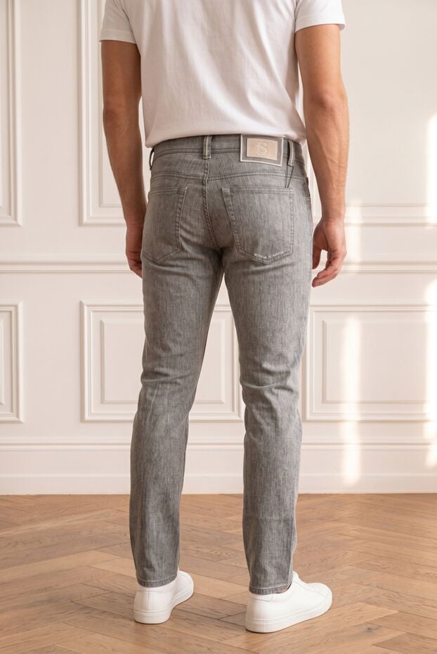 Zilli men's five-pocket jeans in a gray melange shade with embroidery (markdown) (markdown) 196996 - photo 2