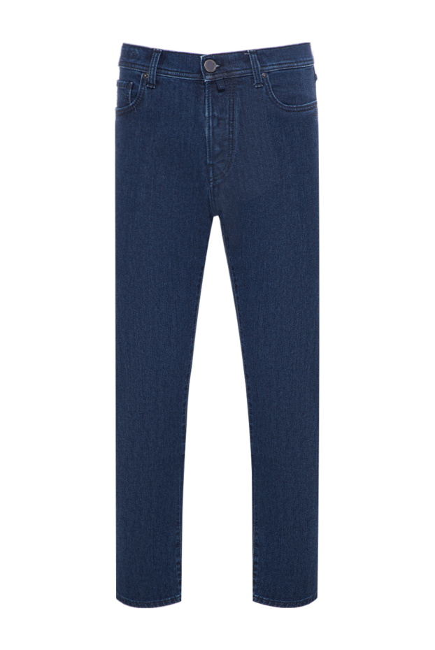 Jacob Cohen straight-leg blue jeans made of heavy denim with a simple dark patch 197130 - photo 1