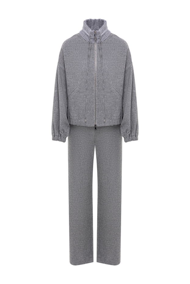D.Exterior grey melange suit in a sporty-chic style with a contrast collar 197138 - photo 1