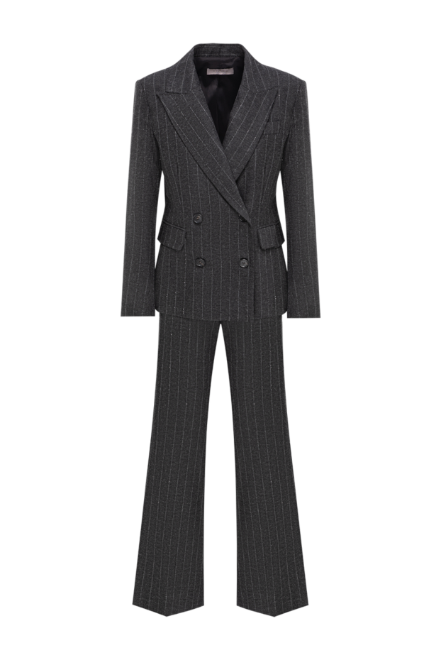 D.Exterior double-breasted trouser suit made of thick woolen cloth with chalk stripes 197141 - photo 1