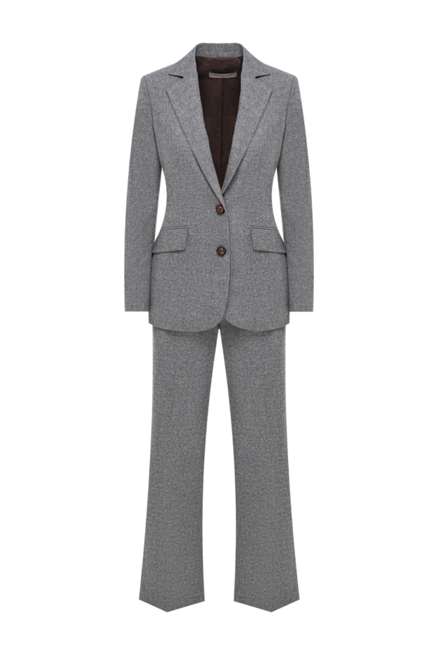 D.Exterior a trouser ensemble made of melange tweed with a fitted single-breasted jacket 197142 - photo 1