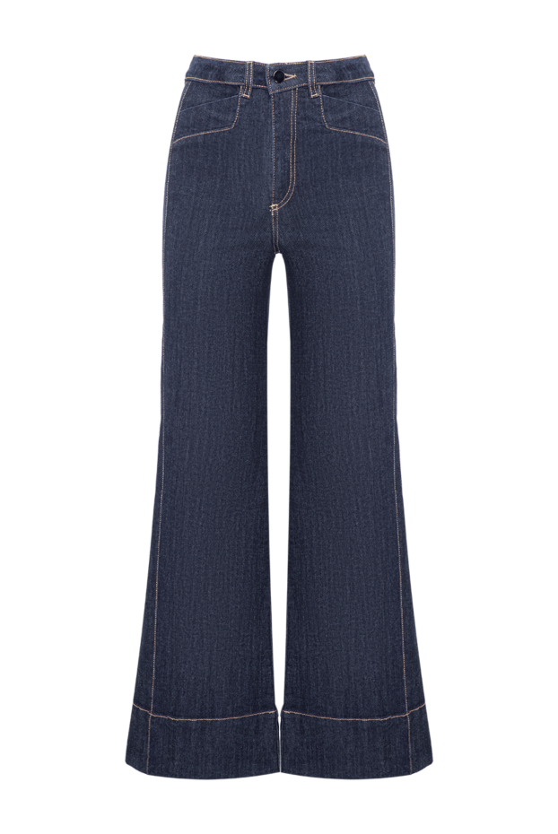 D.Exterior flared jeans in heavyweight indigo denim with contrast stitching 197145 - photo 1