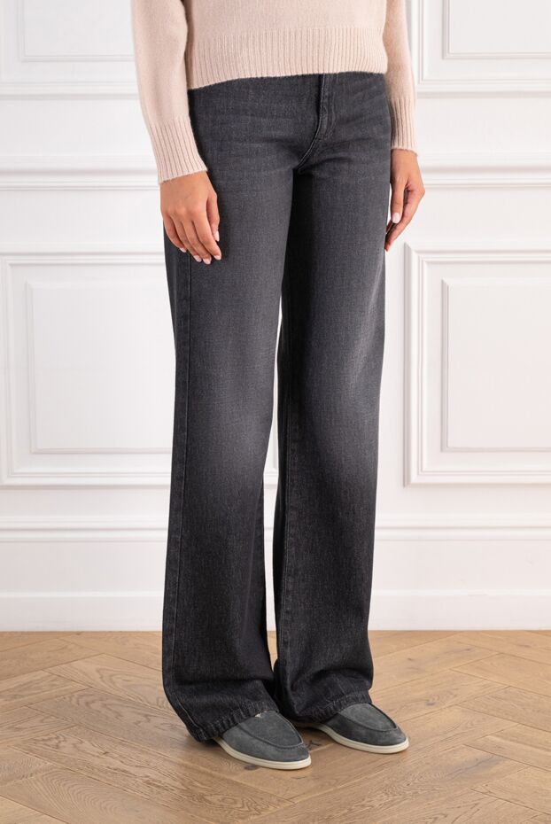 D.Exterior straight-leg jeans in a graphite shade with a slightly distressed effect 197146 - photo 3