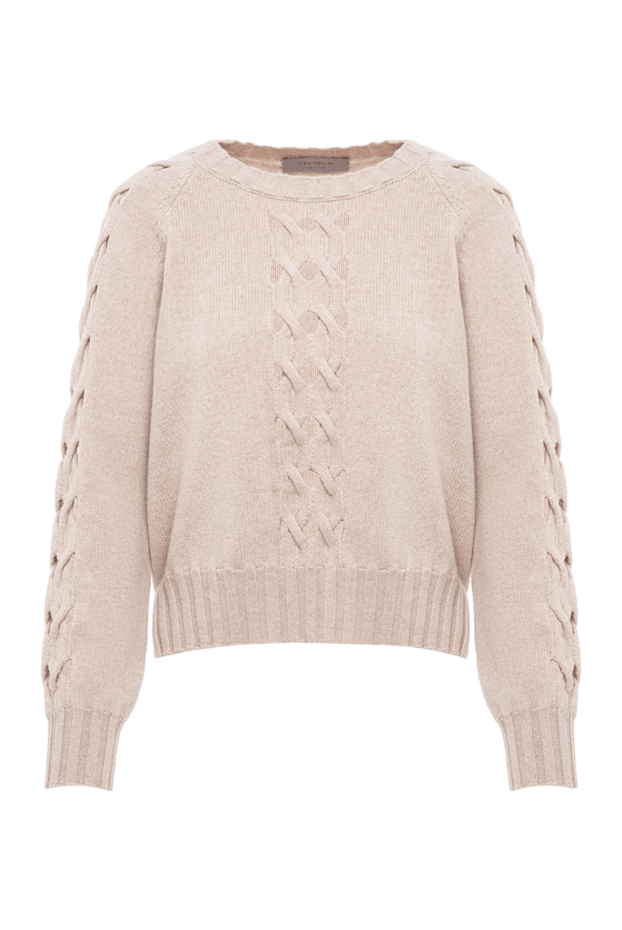 D.Exterior textured knit sweater in oatmeal shade with cables on the sleeves 197153 - photo 1