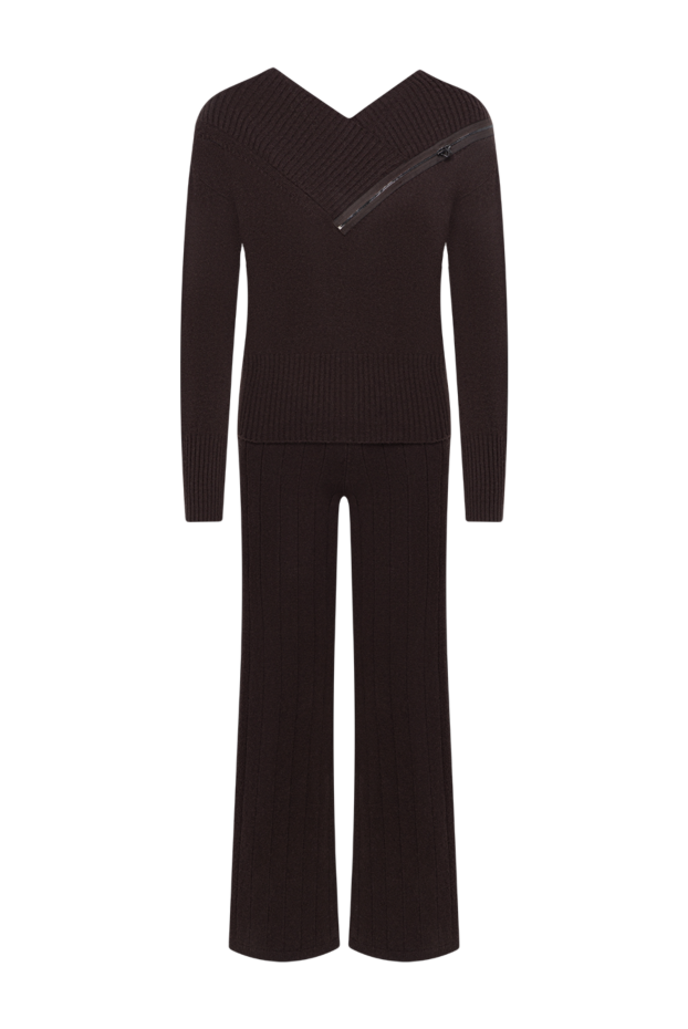 D.Exterior dark chocolate colored knitted suit with an asymmetrical zipper 197161 - photo 1