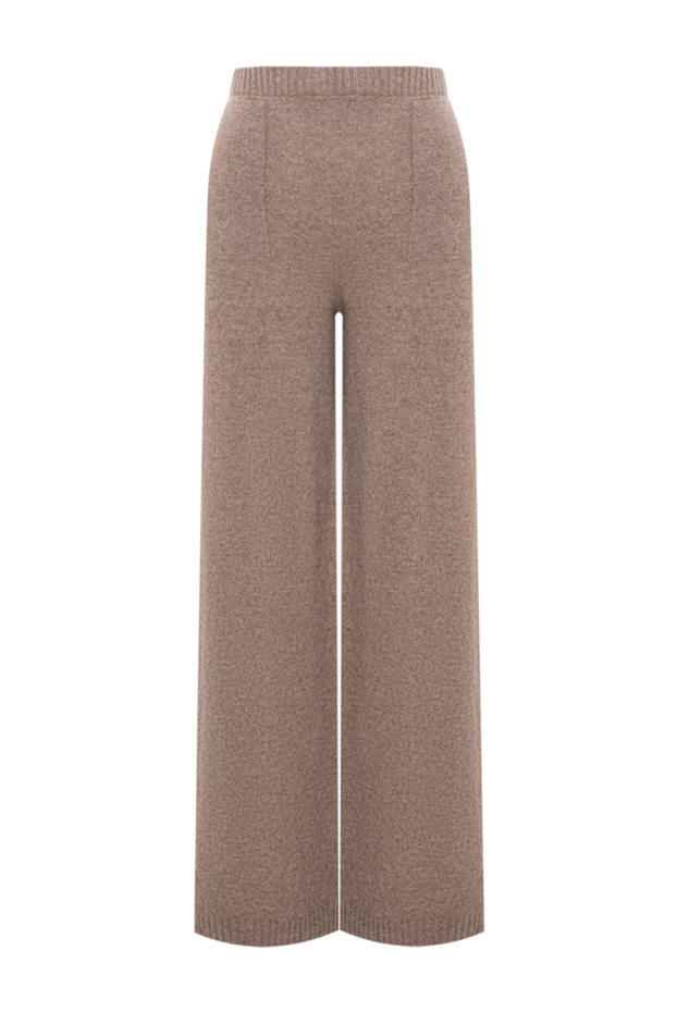 D.Exterior knitted palazzo pants in a melange powder gray shade with tucks 197164 - photo 1