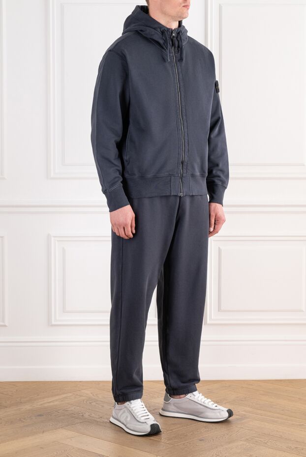 Stone Island slate-colored tracksuit made of thick cotton jersey 197191 - photo 3