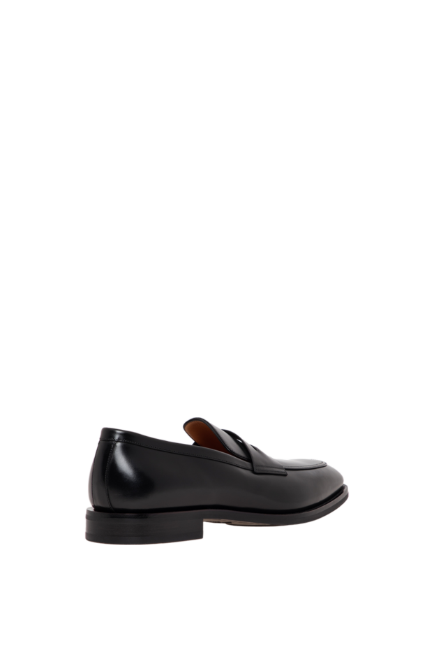 Santoni classic leather loafers with a shaped bridge in deep black 197349 - photo 3