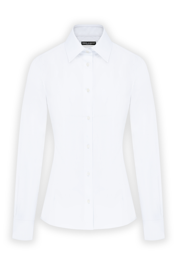 Dolce & Gabbana snow-white cotton blouse with a fitted silhouette and a pointed collar 197382 - photo 1