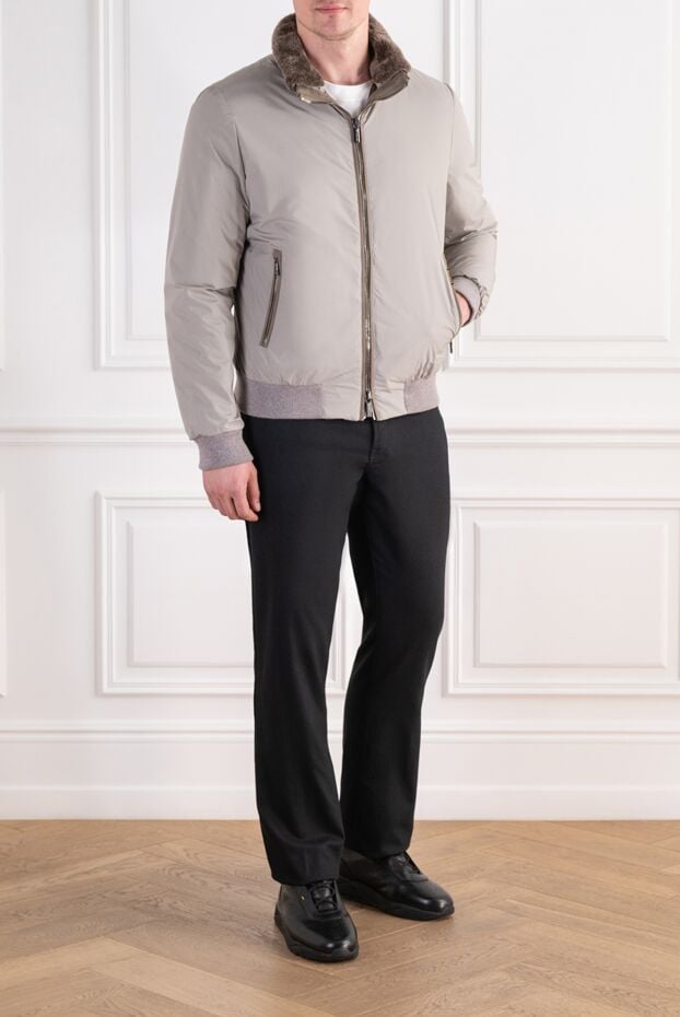 Moorer belatti bomber jacket with natural fur lining and a stand-up collar 197386 - photo 2