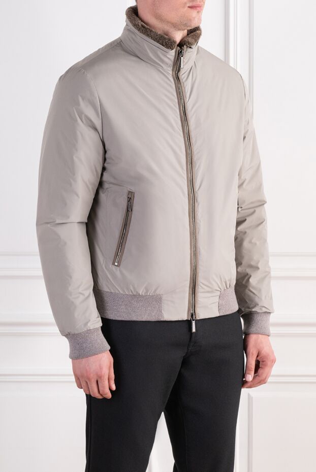 Moorer belatti bomber jacket with natural fur lining and a stand-up collar 197386 - photo 3