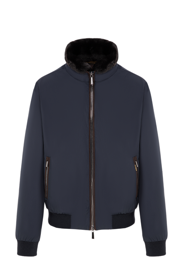 Moorer quilted bomber jacket made of high-tech textile with a fur collar 197388 - photo 1