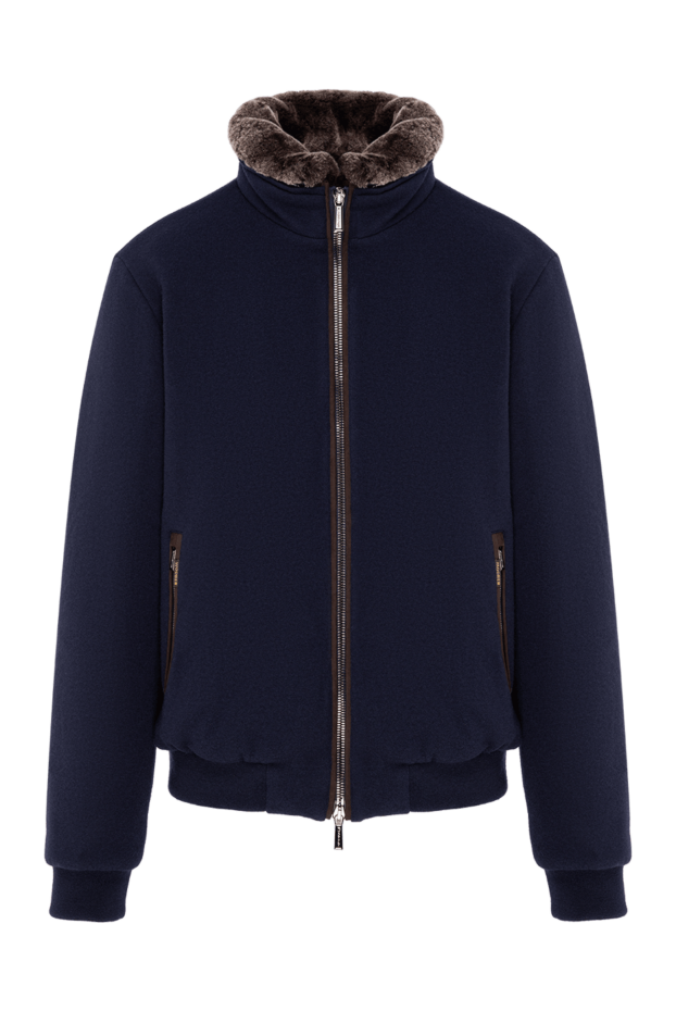 Moorer insulated down bomber jacket made of wool and cashmere with a fur collar 197394 - photo 1