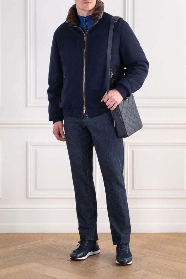 Moorer insulated down bomber jacket made of wool and cashmere with a fur collar 197394 - photo 2