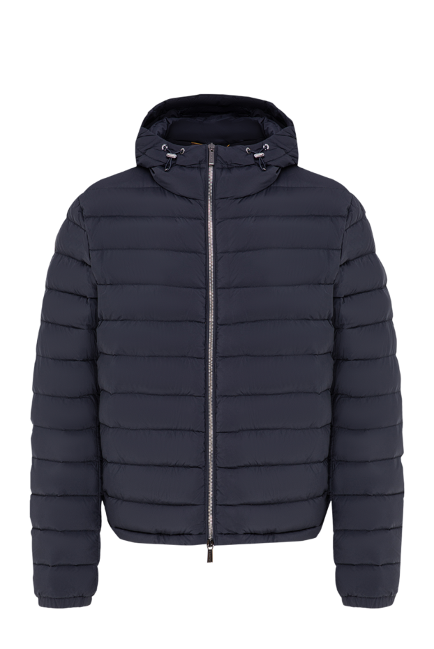 Moorer ultra-lightweight quilted blue down jacket with a fixed hood 197396 - photo 1