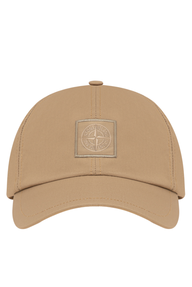 Stone Island monochrome six-panel baseball cap with a textured compass patch in sand color 197402 - photo 1