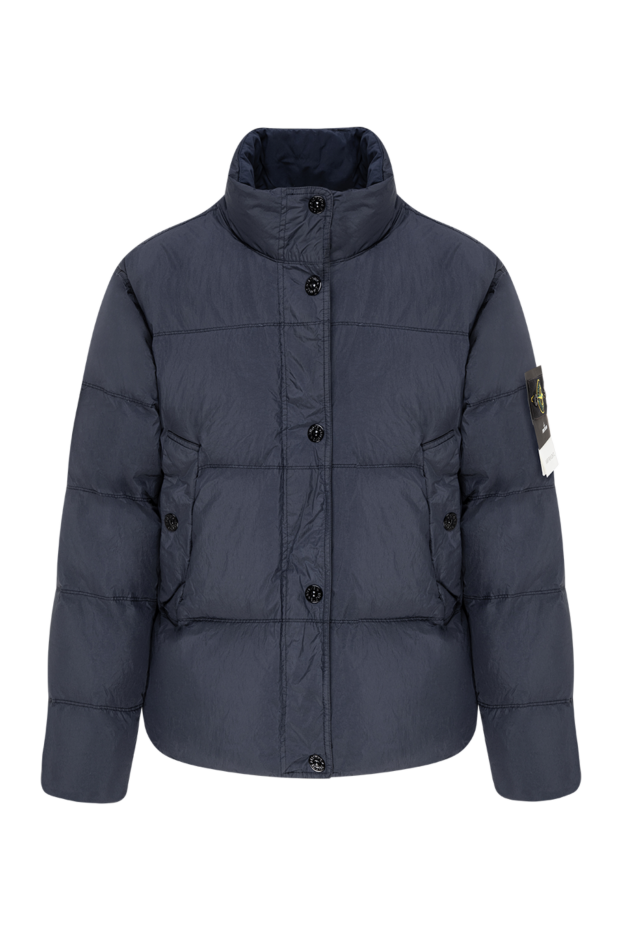 Stone Island blue quilted down jacket with a high stand-up collar 197409 - photo 1