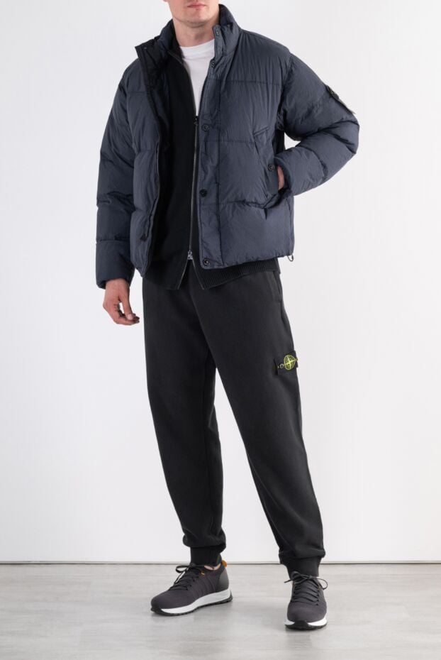 Stone Island blue quilted down jacket with a high stand-up collar 197409 - photo 2