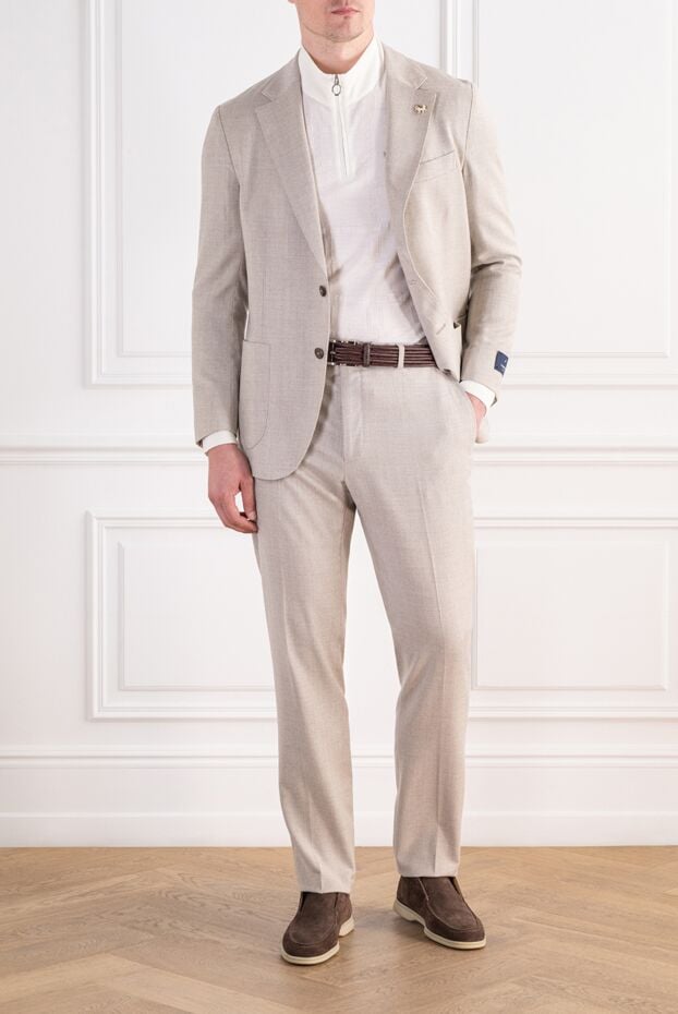 Tombolini beige wool two-piece suit with patch pockets 197425 - photo 2