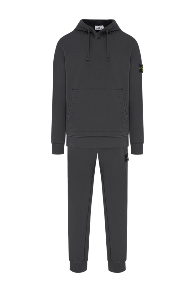 Stone Island graphite cotton tracksuit with branded patch 197458 - photo 1