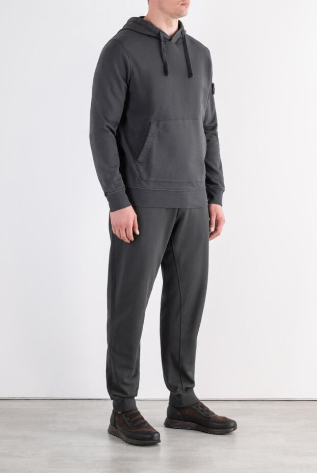 Stone Island graphite cotton tracksuit with branded patch 197458 - photo 3