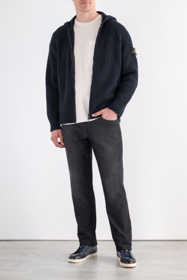 Stone Island ribbed knit cardigan with a zip-up hood 197466 - photo 2