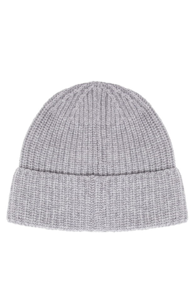 Stone Island light grey knit beanie hat with elastic cuff and signature chevron 197472 - photo 3
