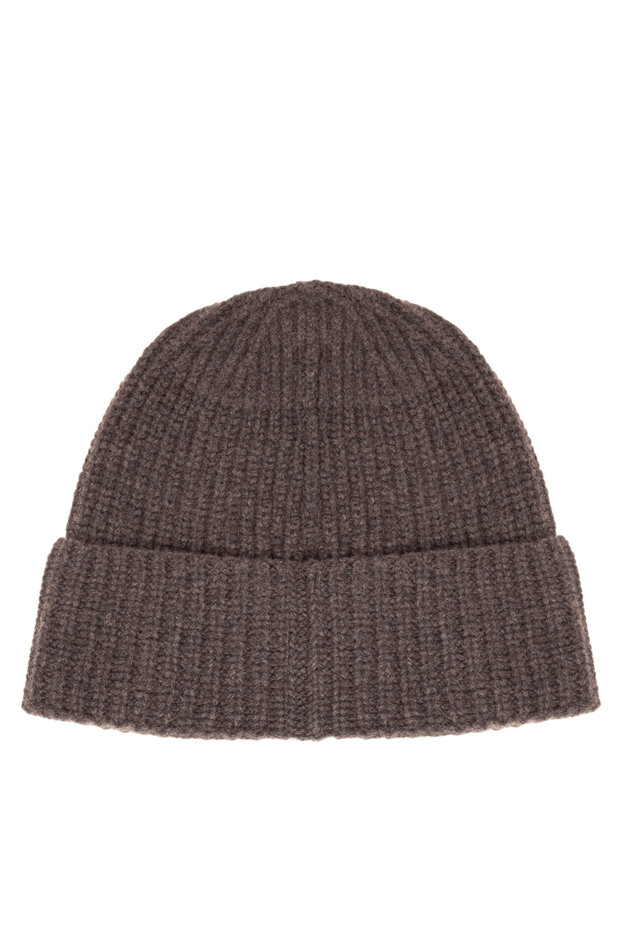 Stone Island knitted wool hat in a deep chocolate shade with a rectangular embroidered patch 197473 - photo 3