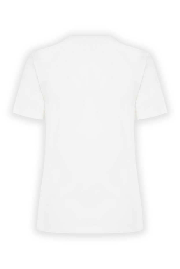 Dior women's white cotton t-shirt with floral embroidery and a simple logo 197483 - photo 2