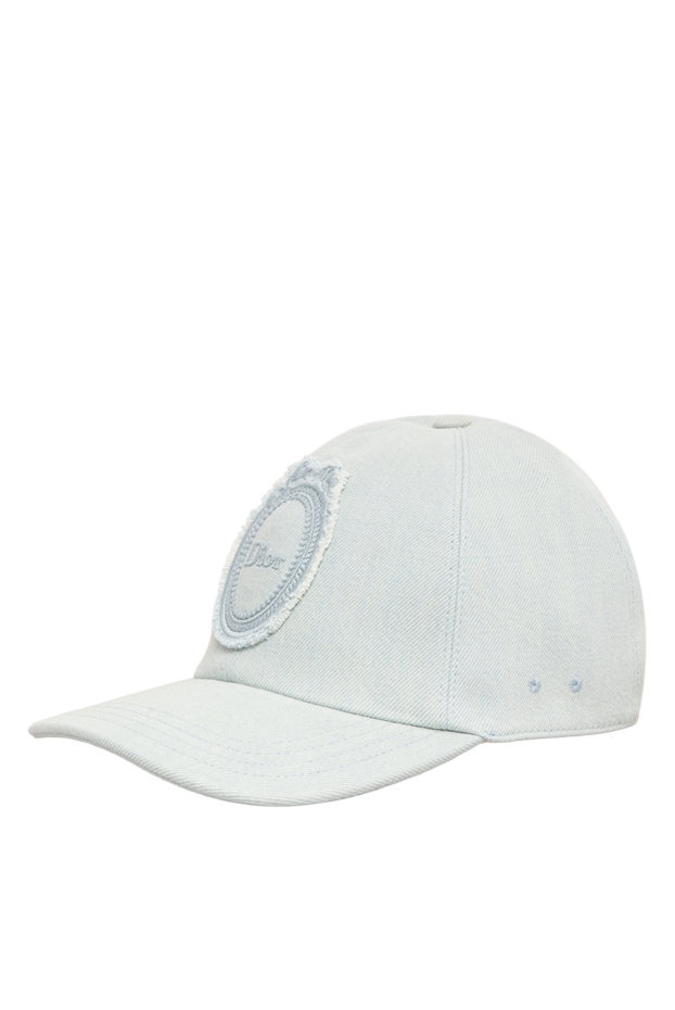 Dior women's light blue denim baseball cap with a large embroidered medallion 197486 - photo 3