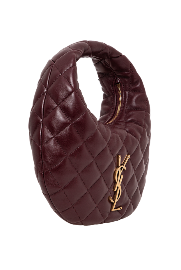Saint Laurent icare women's burgundy mini quilted nappa leather hobo bag 197490 - photo 3