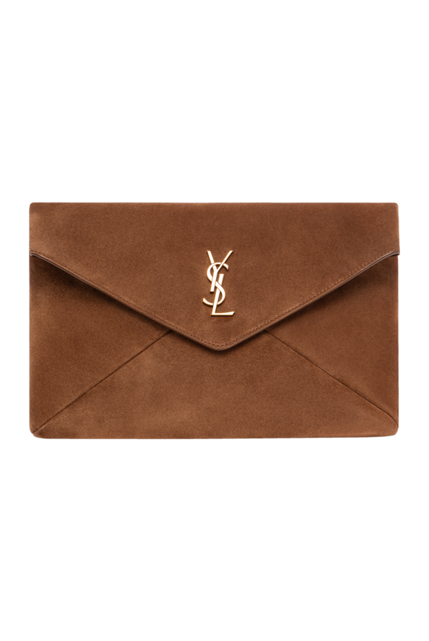 Saint Laurent cassandre large suede envelope bag in caramel cognac 197495 - photo 1