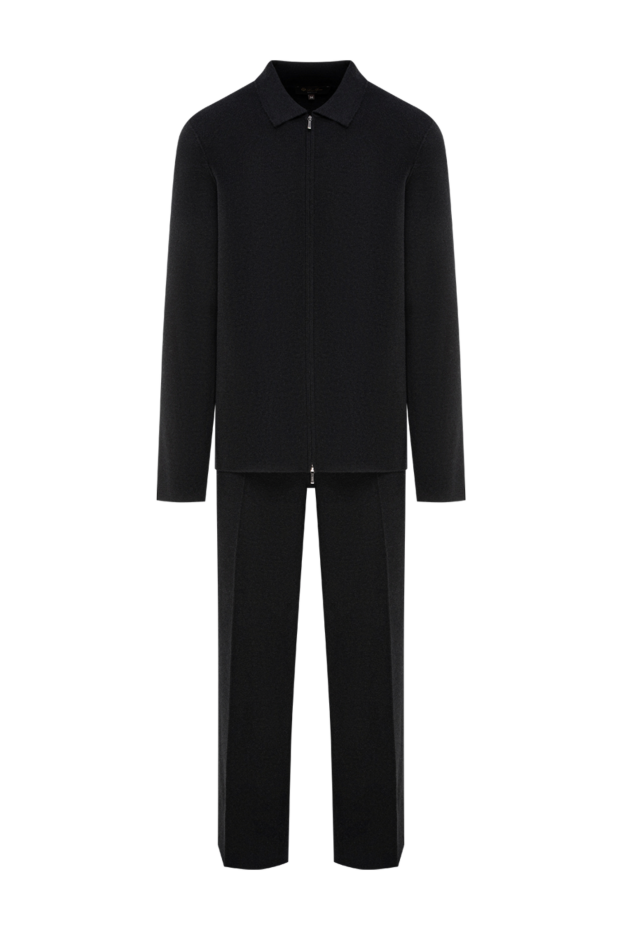 Loro Piana men's black knitted suit made of cashmere, silk and wool 197504 - photo 1