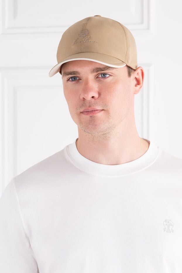 Loro Piana men's camel microfiber baseball cap with contrast piping 197510 - photo 2