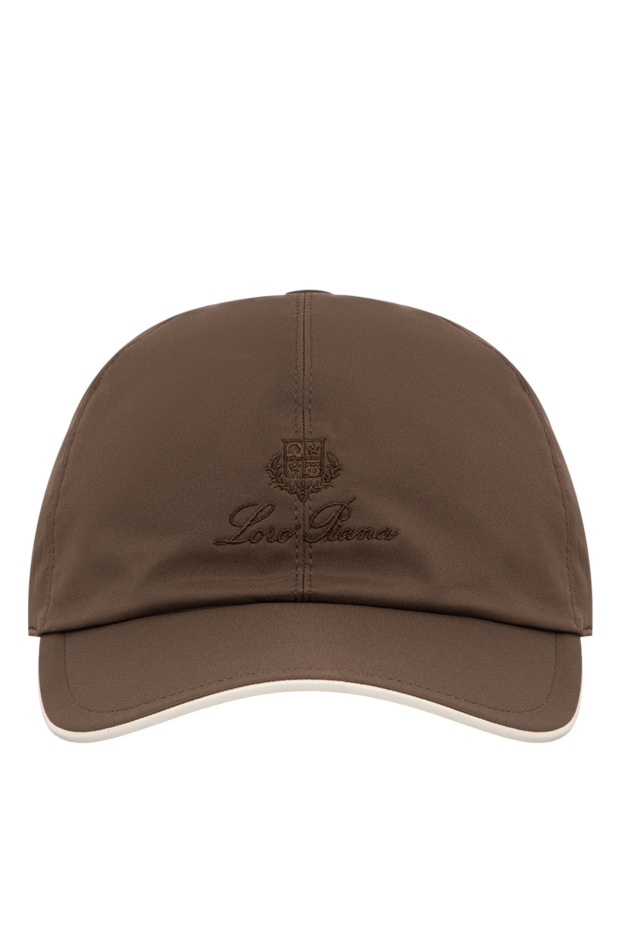 Loro Piana men's brown microfiber baseball cap with contrast piping 197512 - photo 1