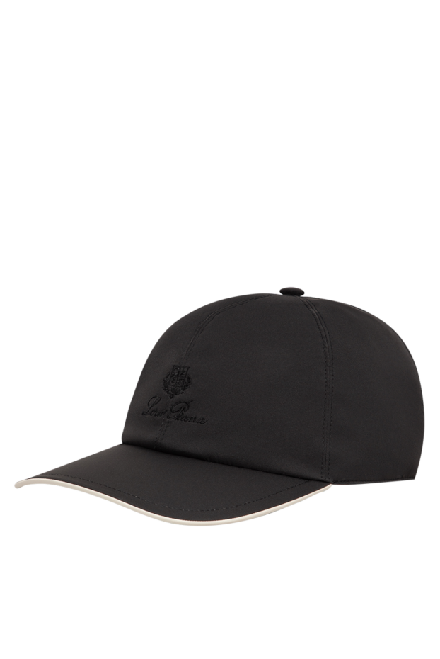 Loro Piana men's black microfiber baseball cap with contrast piping 197513 - photo 3