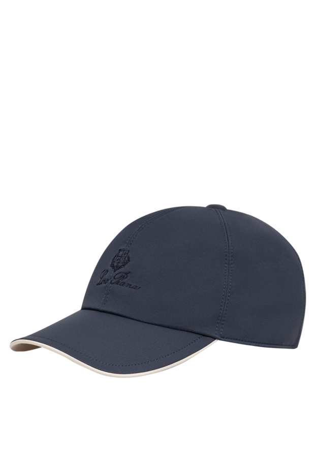 Loro Piana men's dark blue microfiber baseball cap with contrast piping 197514 - photo 3