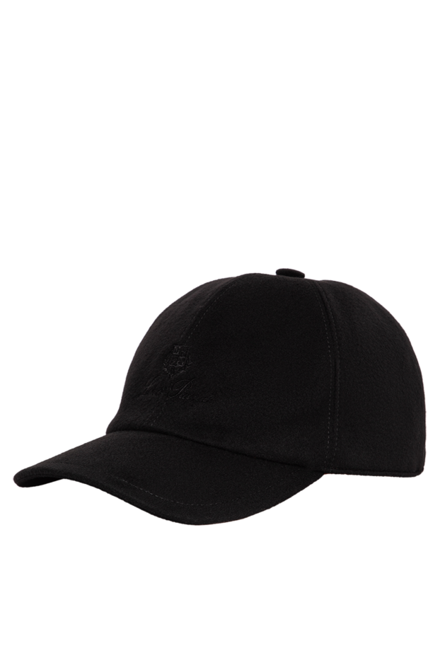 Loro Piana black cashmere baseball cap with storm system protective coating 197519 - photo 3